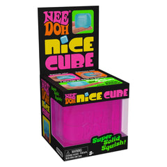 Schylling NeeDoh Nice Cube -Sensory Squeeze Toy with Super Solid Squish - 2.25" Cube(PINK)