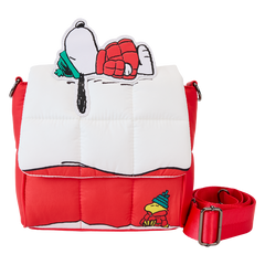 LOUNGEFLY Peanuts Snoopy Woodstock Snow Day Doghouse Crossbody Bag