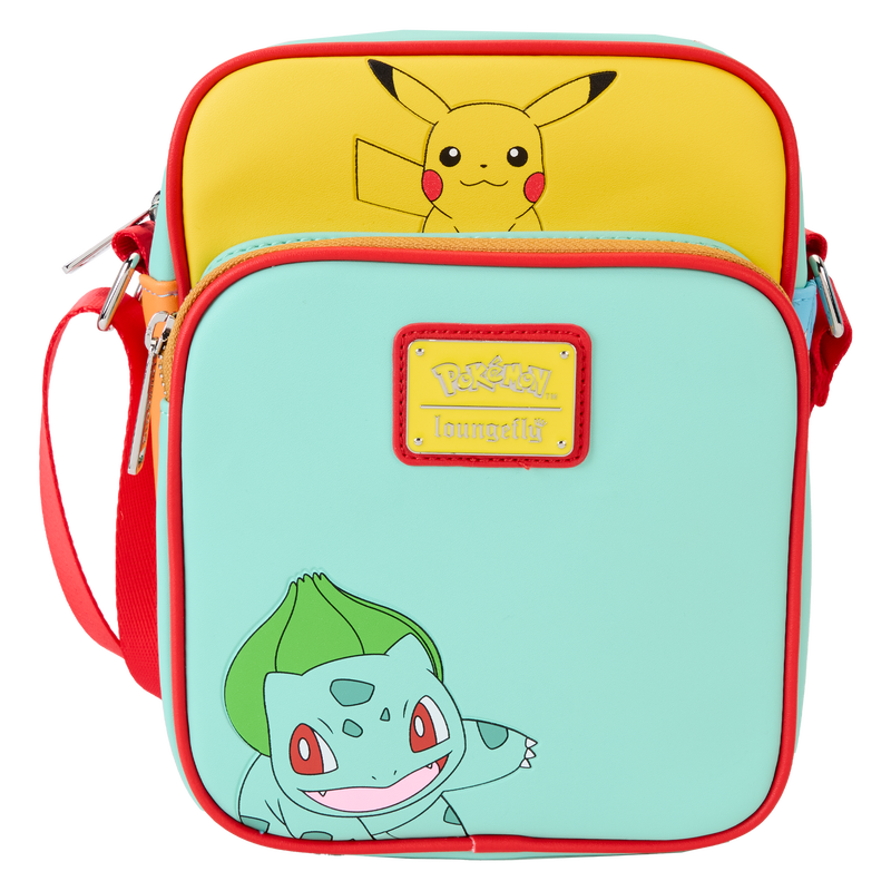 LOUNGEFLY Pokémon Color Block Starters Crossbody Bag