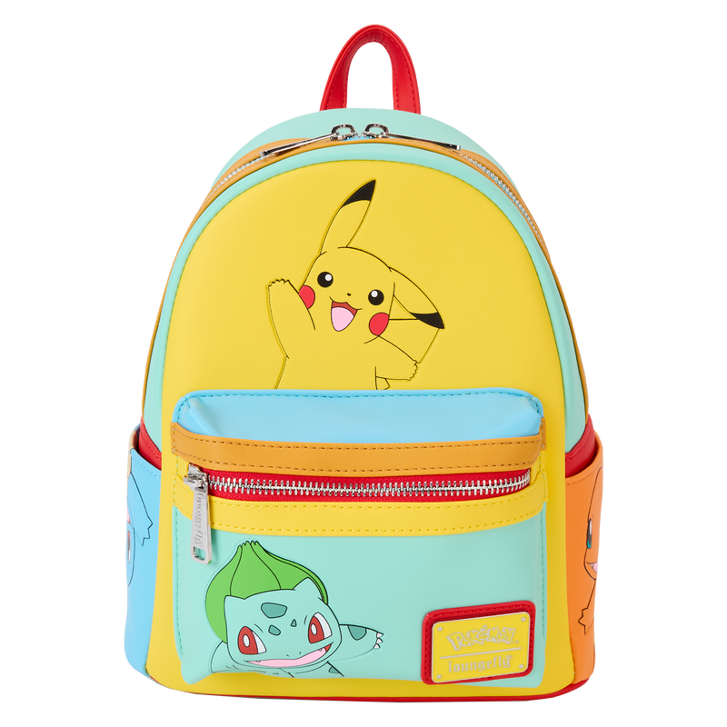 LOUNGEFLY Pokémon Color Block Starters Mini Backpack
