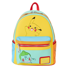 LOUNGEFLY Pokémon Color Block Starters Mini Backpack