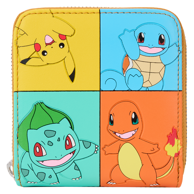 LOUNGEFLY Pokémon Color Block Starters Zip Around Wallet