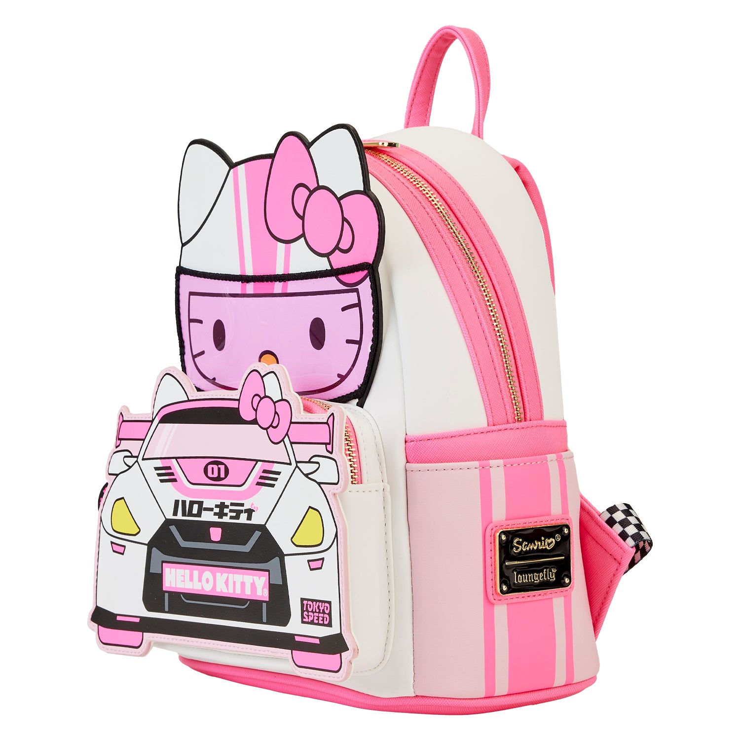 hello kitty mini backpack loungefly LOUNGEFLY x Sanrio Hello Kitty Tokyo Speed Racer Cosplay Mini Backpack – ShopHippo