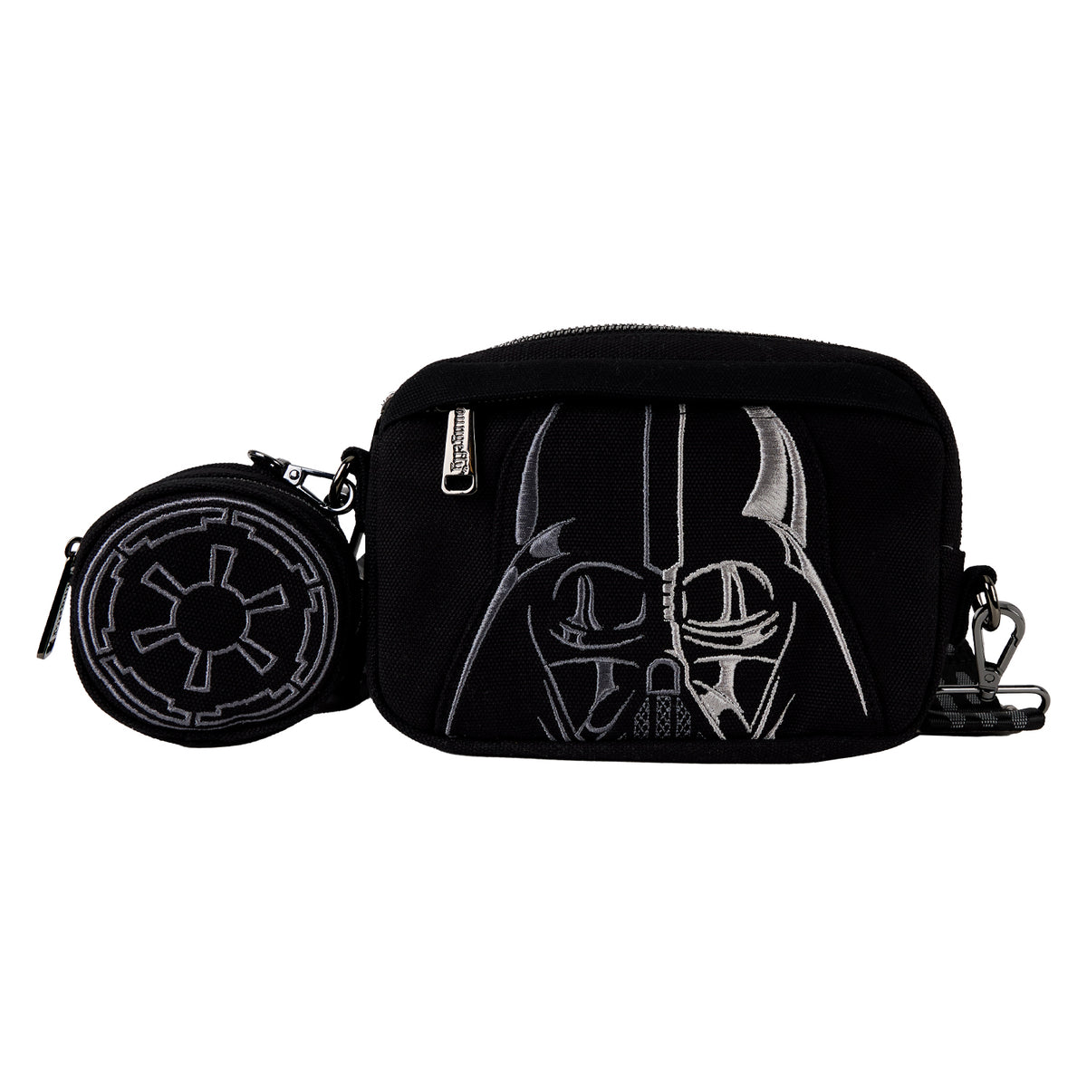 LOUNGEFLY Star Wars Darth Vader Canvas Sling Crossbody Bag with Coin Bag