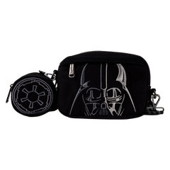 LOUNGEFLY Star Wars Darth Vader Canvas Sling Crossbody Bag with Coin Bag