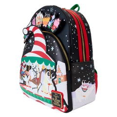 LOUNGEFLY The Nightmare Before Christmas Candy Cane Carousel Glow Mini Backpack