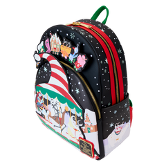 LOUNGEFLY The Nightmare Before Christmas Candy Cane Carousel Glow Mini Backpack