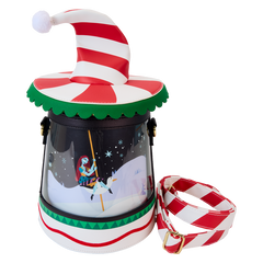 LOUNGEFLY The Nightmare Before Christmas Candy Cane Carousel Spinning Figural Crossbody Bag