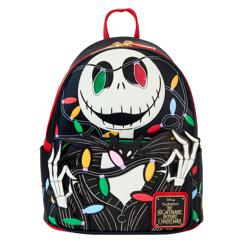 LOUNGEFLY The Nightmare Before Christmas Jack Wrapped In Lights Light Up Glow Mini Backpack