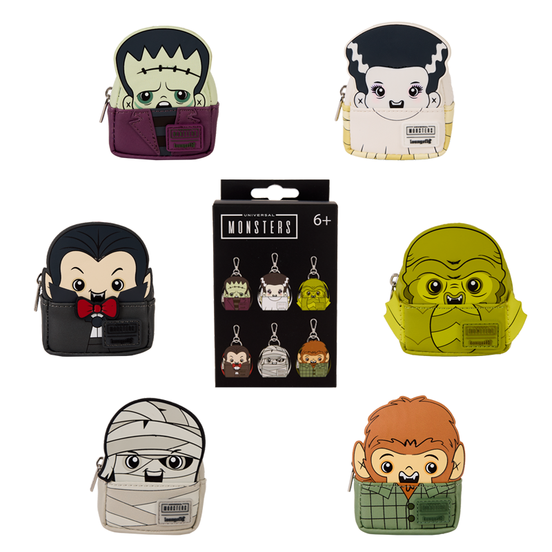 LOUNGEFLY Universal Monsters Mystery Mini Backpack Bag Charms