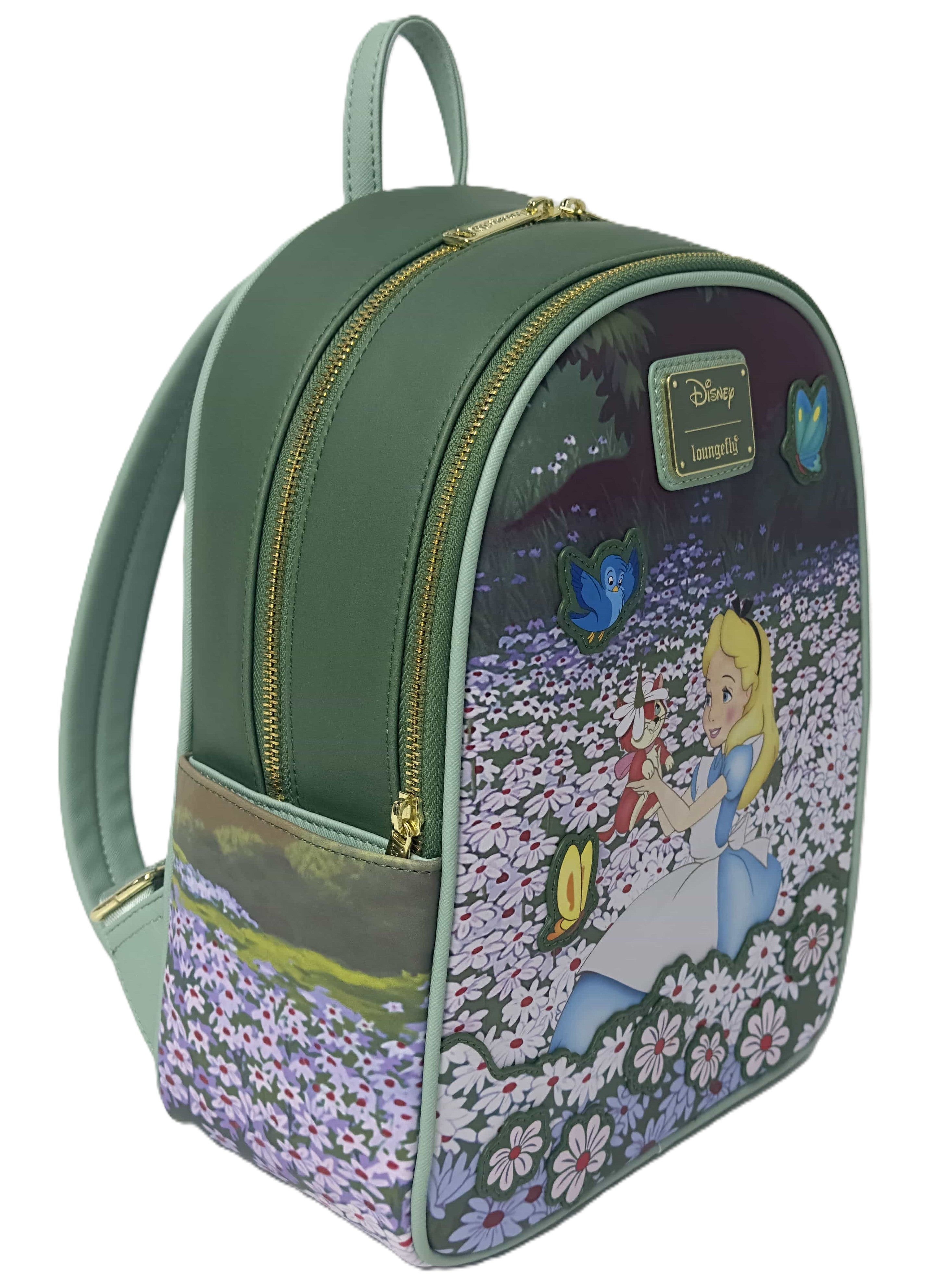 disney mini backpack alice in wonderland LOUNGEFLY Disney Alice in Wonderland Field of Flowers Mini Backpack – – ShopHippo