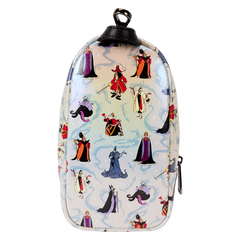 LOUNGEFLY Disney Villains Iridescent All-Over Print Stationery Mini Backpack Pencil Case