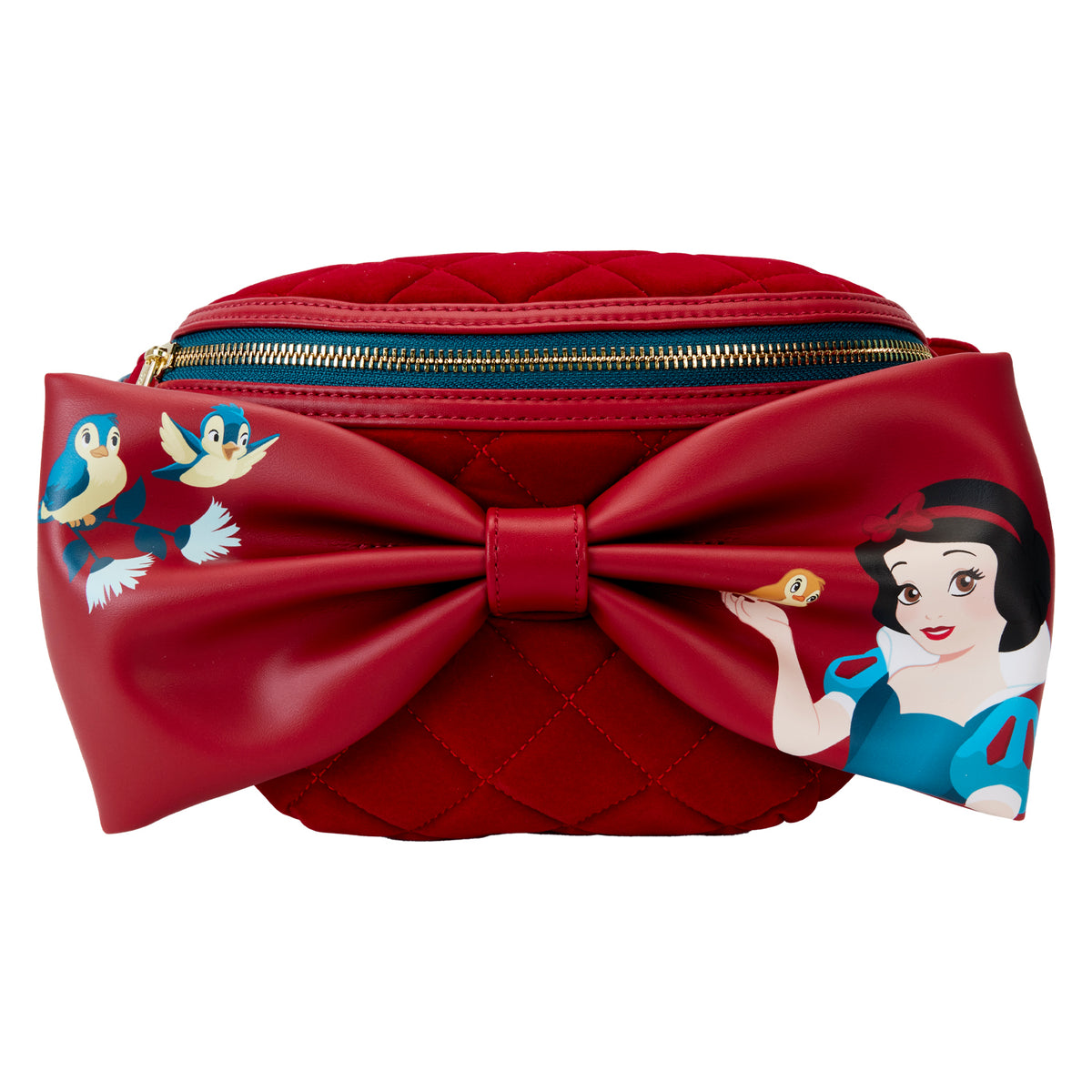 LOUNGEFLY Disney Snow White Classic Bow Velvet Belt Bag