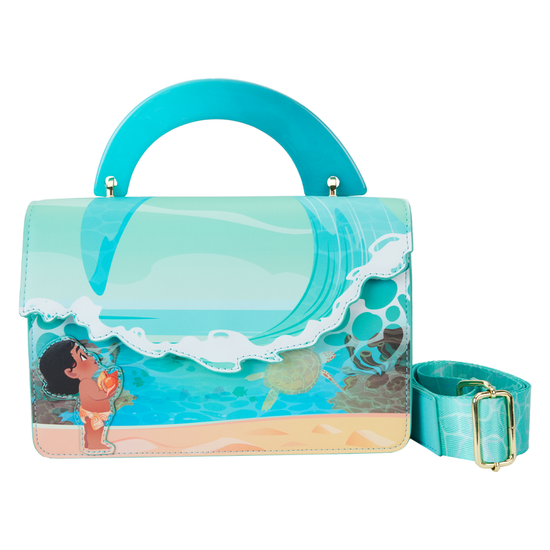 LOUNGEFLY Disney Moana Ocean Wave Handle Crossbody Bag