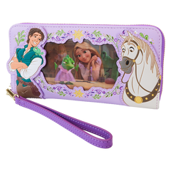LOUNGEFLY Disney Tangled Rapunzel Lenticular Zip Around Wristlet Wallet