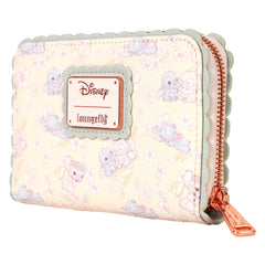 LOUNGEFLY Disney Cute Stitch Cherry Blossom Zip Around Wallet