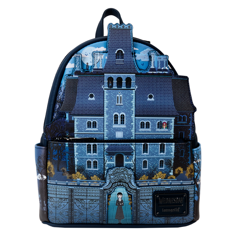 LOUNGEFLY Wednesday Nevermore Academy Castle Glow Mini Backpack