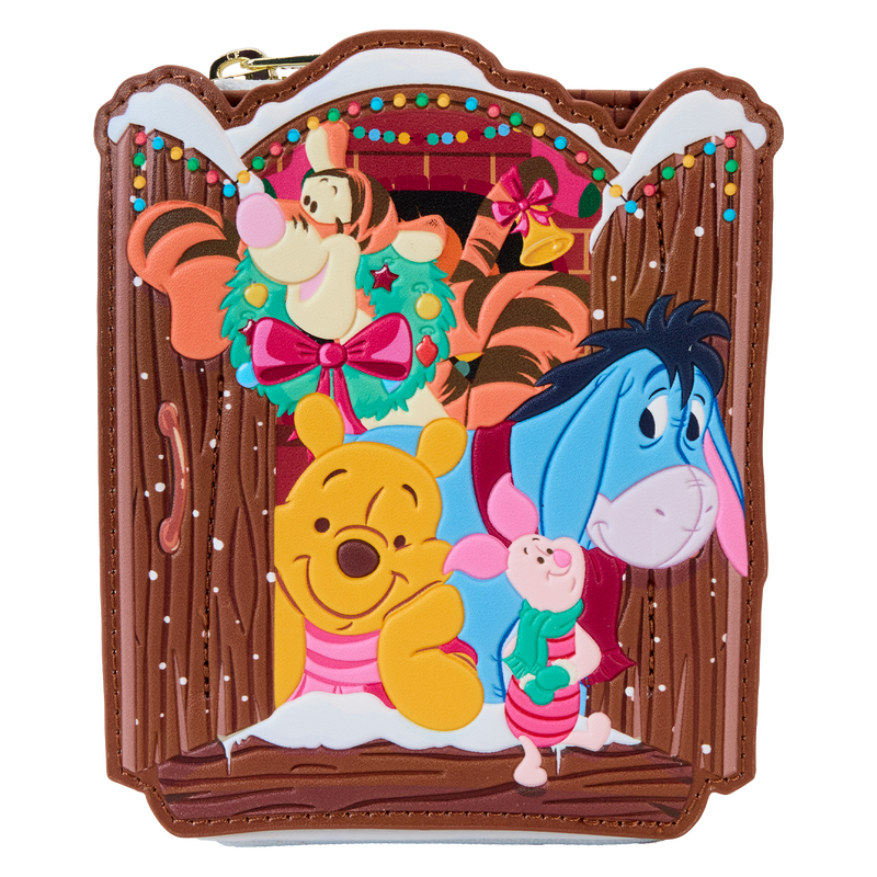 LOUNGEFLY Winnie The Pooh & Friends Christmas Greetings Zip Around Wallet