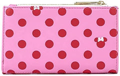 Loungefly Disney Minnie Mouse Pink Polka Dot Pattern Faux Wallet