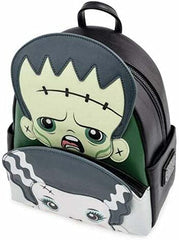LOUNGEFLY Universal Monsters Frankie and Bride Cosplay Backpack