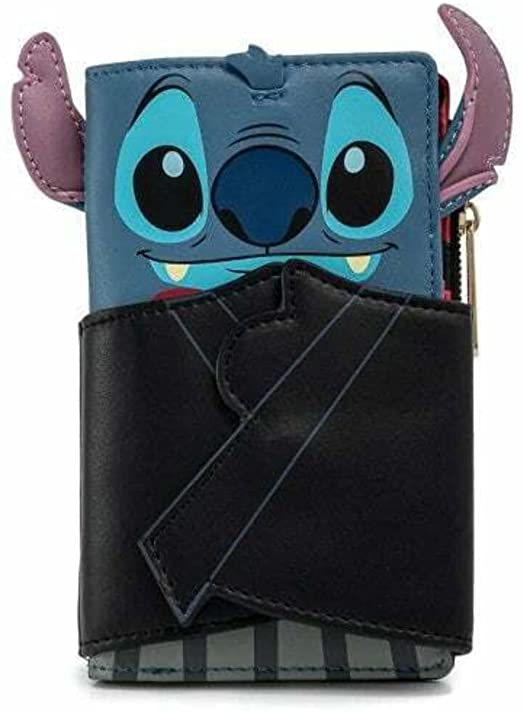 LOUNGEFLY Disney Vampire Stitch Bowtie Wallet