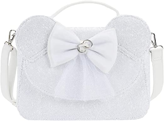 LOUNGEFLY Disney Minnie Sequin Wedding Crossbody Bag