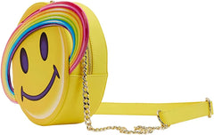 Loungefly Lisa Frank Yellow Rainbow Ring Saturn Crossbody Bag