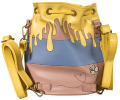 LOUNGEFLY Disney Winnie the Poof 95th Anniversay Honey Pot Womens Convertible Shoulder Bag Purse