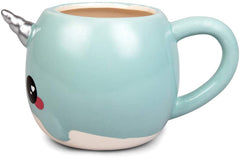 Blue Narwhal Coffee Mug - Unicorn of the Sea - Glitter Galaxy - Ceramic