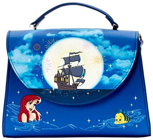 LOUNGEFLY DISNEY THE LITTLE MERMAID ARIEL FIREWORKS CROSS BODY BAG
