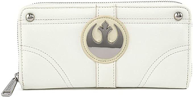 LOUNGEFLY Star Wars Princess Leia Hoth Cosplay Zip Around Wallet, Ivory