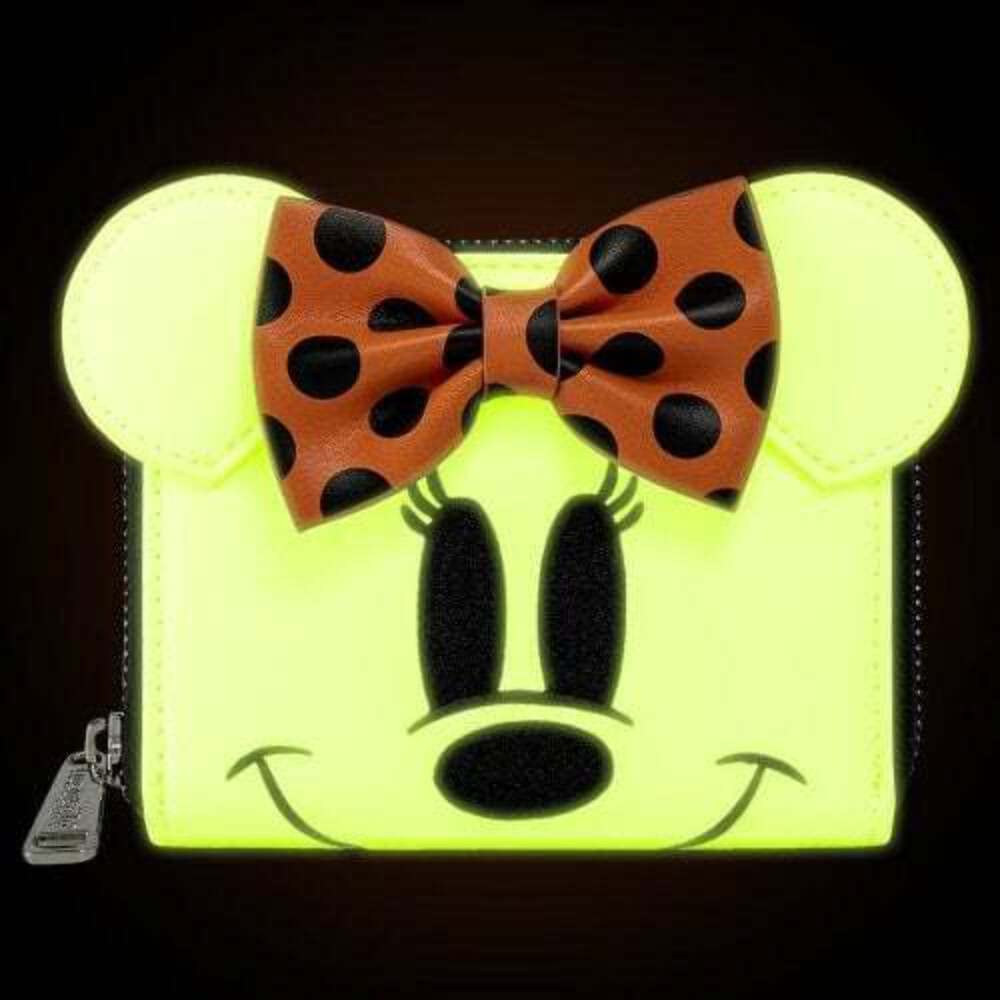 LOUNGEFLY Disney Ghost Minnie Glow-in-the-dark Ziparound Wallet
