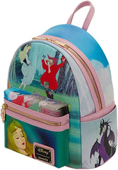 LOUNGEFLY Disney Sleeping Beauty Princess Scene Womens Double Strap Shoulder Bag Purse