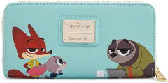 LOUNGEFLY Disney Zootopia Chibi Group Zip Around Wallet