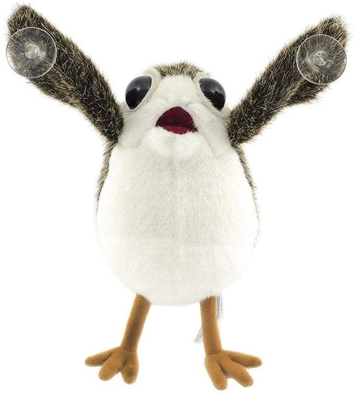 Star Wars The Last Jedi Porg on Board Figure Suction Cup Plush - White and Brown