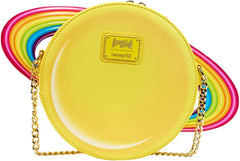 Loungefly Lisa Frank Yellow Rainbow Ring Saturn Crossbody Bag