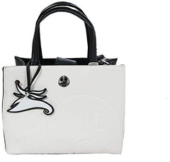 LOUNGEFLY Nightmare Before Christmas Jack and Sally Bag,White