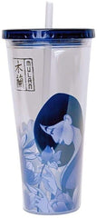 Seven20 Disney Mulan Floart Art 16oz Plastic Tumbler w/ Lid & Straw