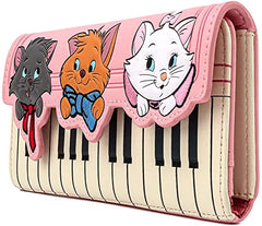 LOUNGEFLY Disney Aristocats Piano Kitties Faux Leather Wallet