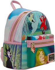 LOUNGEFLY Disney Sleeping Beauty Princess Scene Womens Double Strap Shoulder Bag Purse