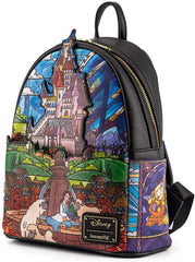 LOUNGEFLY Disney Princess Castle Series Belle Womens Double Strap Shoulder Bag Purse