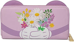 LOUNGEFLY Disney Minnie Holding Flowers Ziparound
