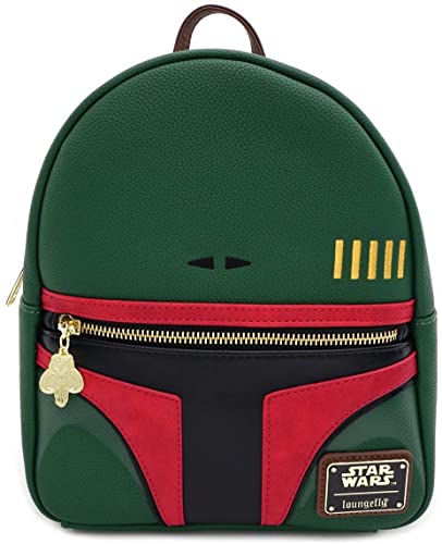 LOUNGEFLY Star Wars Boba Fett Faux Leather Mini Backpack