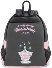 LOUNGEFLY Disney Alice in Wonderland A Very Merry Birthday To You Womens Double Strap Shoulder Bag Purse