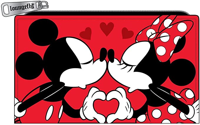 LOUNGEFLY Mickey+Minnie Valentines Flap Wallet