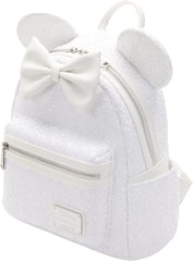 LOUNGEFLY Disney Minnie Mouse Sequin Wedding Womens Double Strap Shoulder Bag Purse