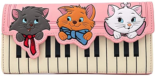 LOUNGEFLY Disney Aristocats Piano Kitties Faux Leather Wallet