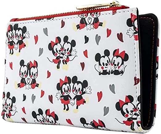 Loungefly Disney Mickey and Minnie Mouse Love AOP Faux Leather Wallet