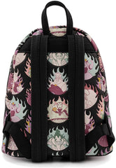 LOUNGEFLY Disney Villains Pastel Flames All Over Print Double Strap Shoulder Backpack