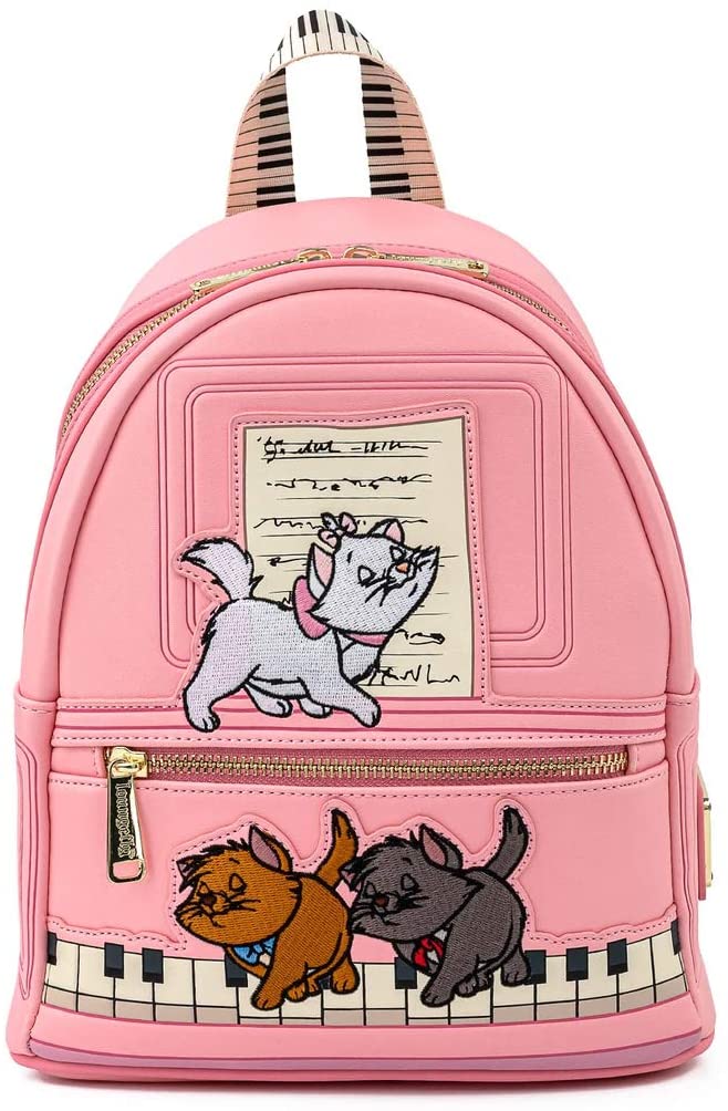 LOUNGEFLY Disney Aristocats Piano Kitties Womens Double Strap Shoulder Bag Purse